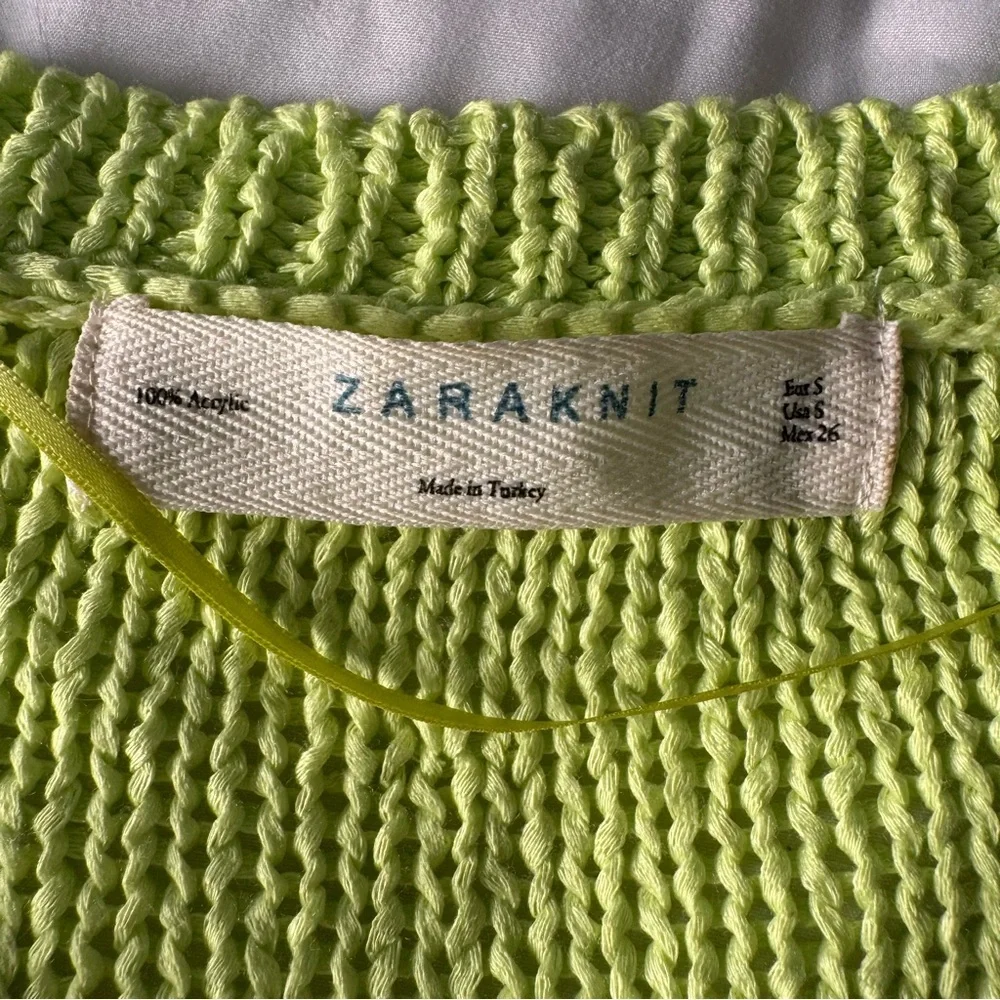 Zara Neon Yellow Chunky Cable Knit Sweater